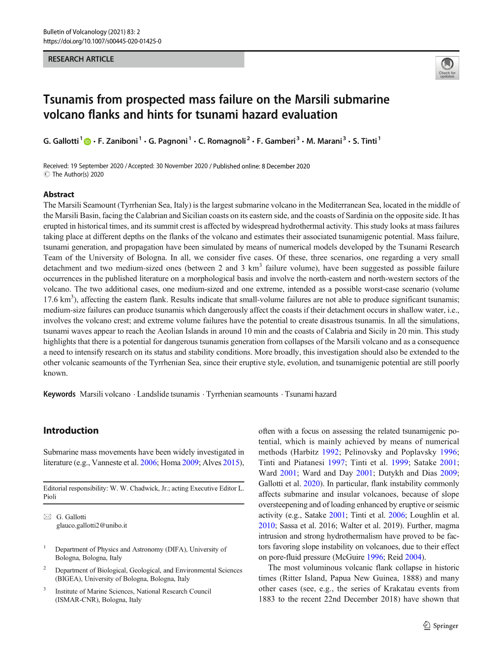 Tsunamis from Prospected Mass Failure on the Marsili Submarine Volcano Flanks and Hints for Tsunami Hazard Evaluation