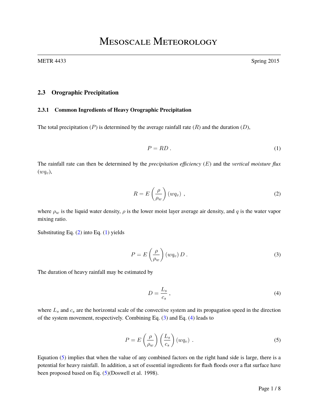 2.3 Orographic Precipitation