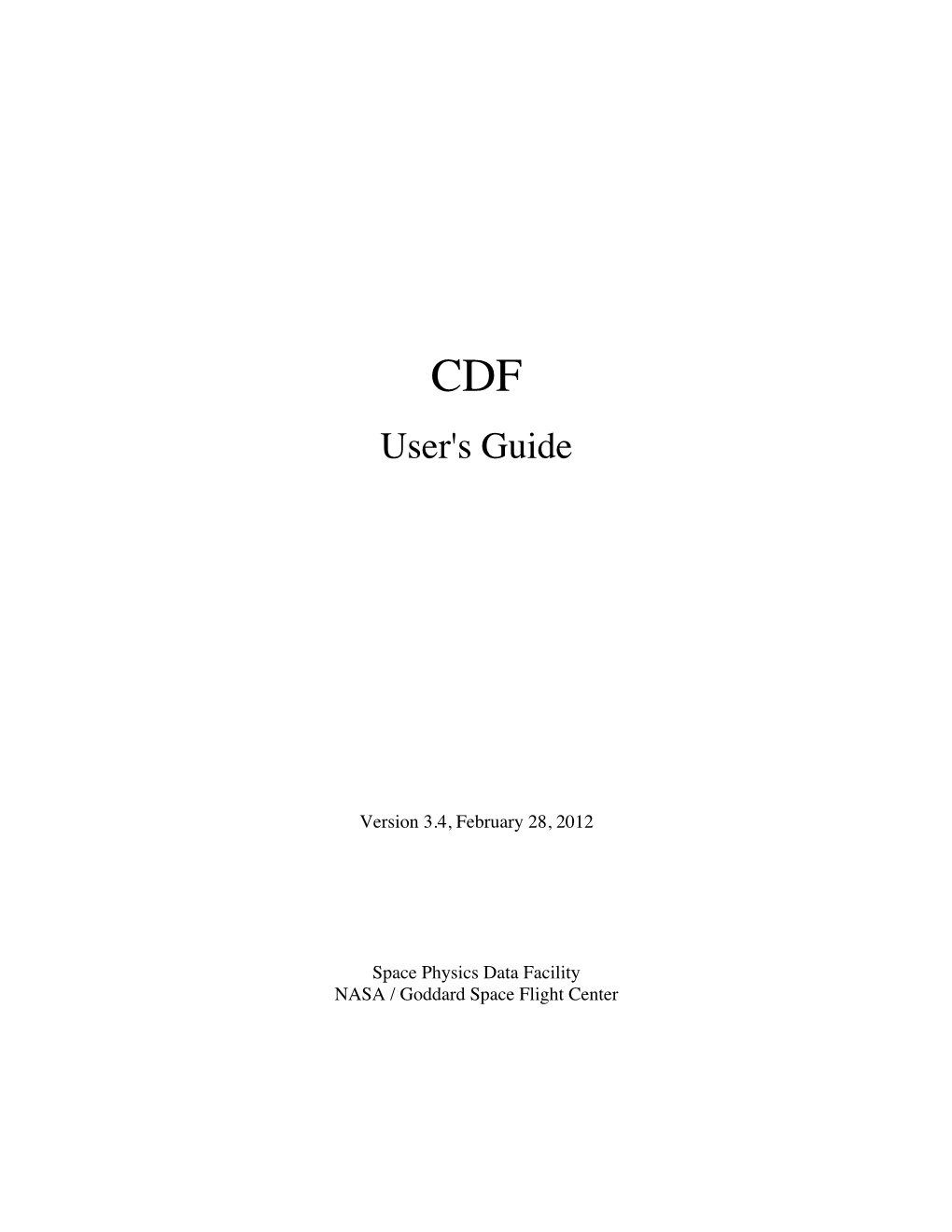 CDF User's Guide V3.4