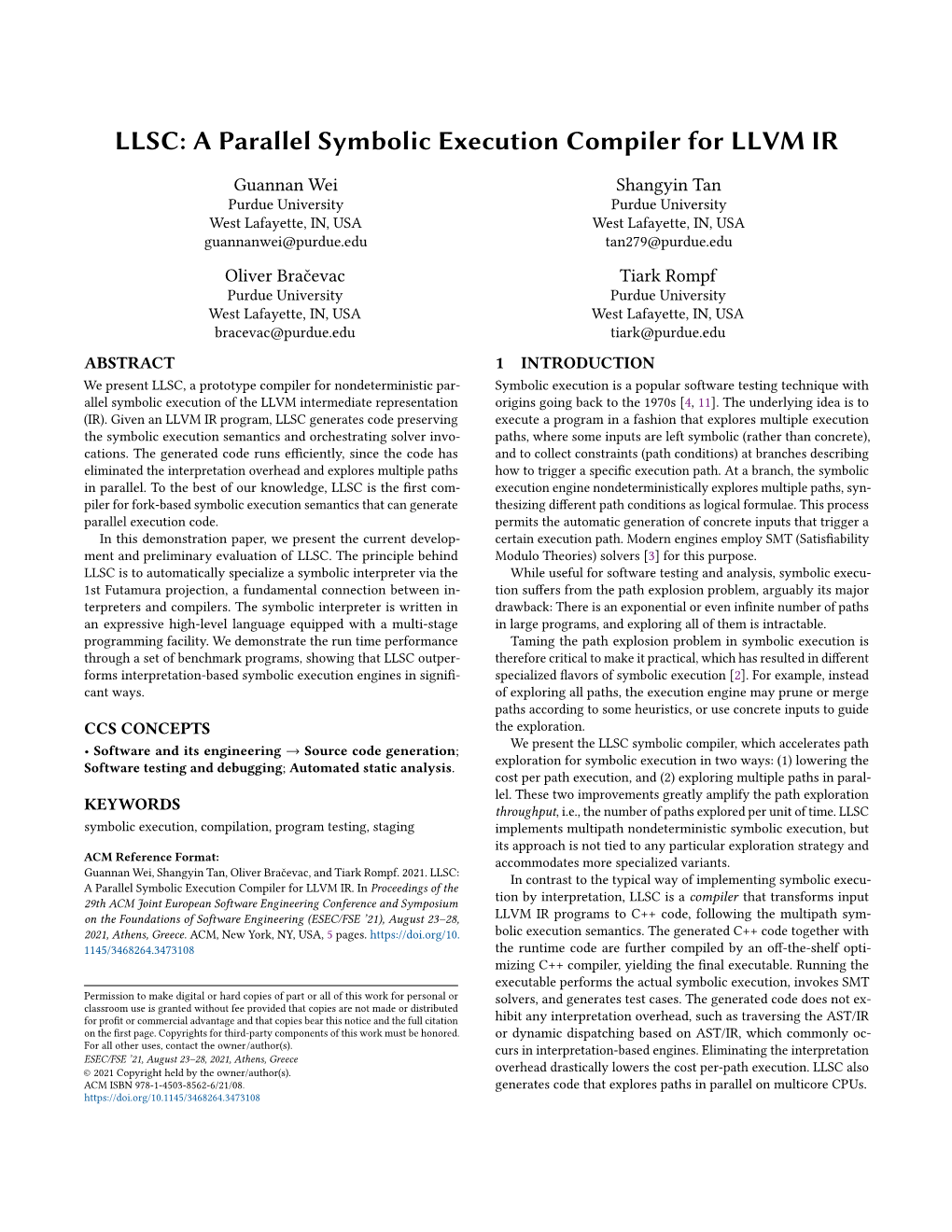 A Parallel Symbolic Execution Compiler for LLVM IR