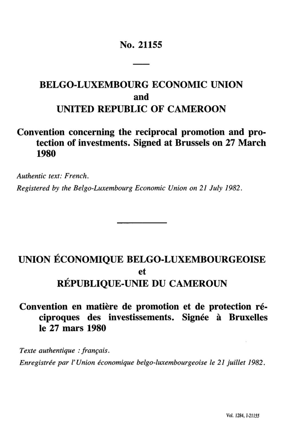 And Convention Concerning the Reciprocal Promotion And