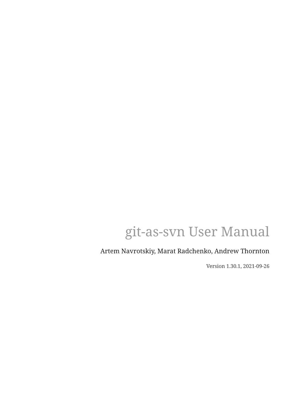 Git-As-Svn User Manual