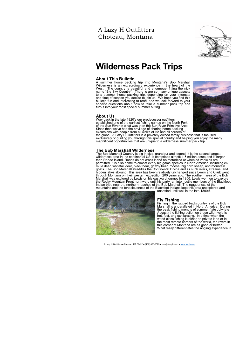 Wilderness Pack Trips