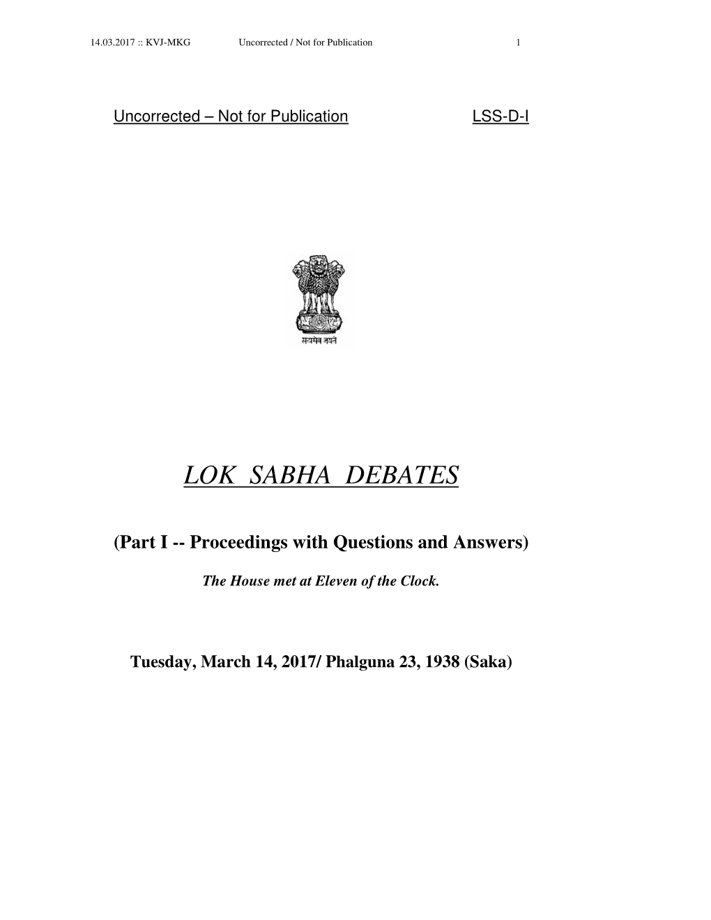 Lok Sabha Debates