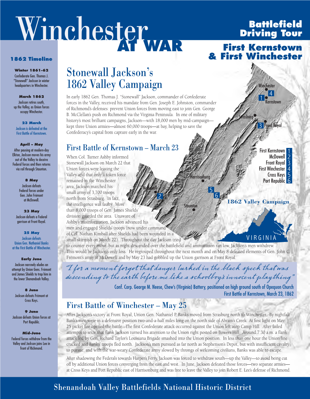 First Kernstown/First Winchester Driving Tour