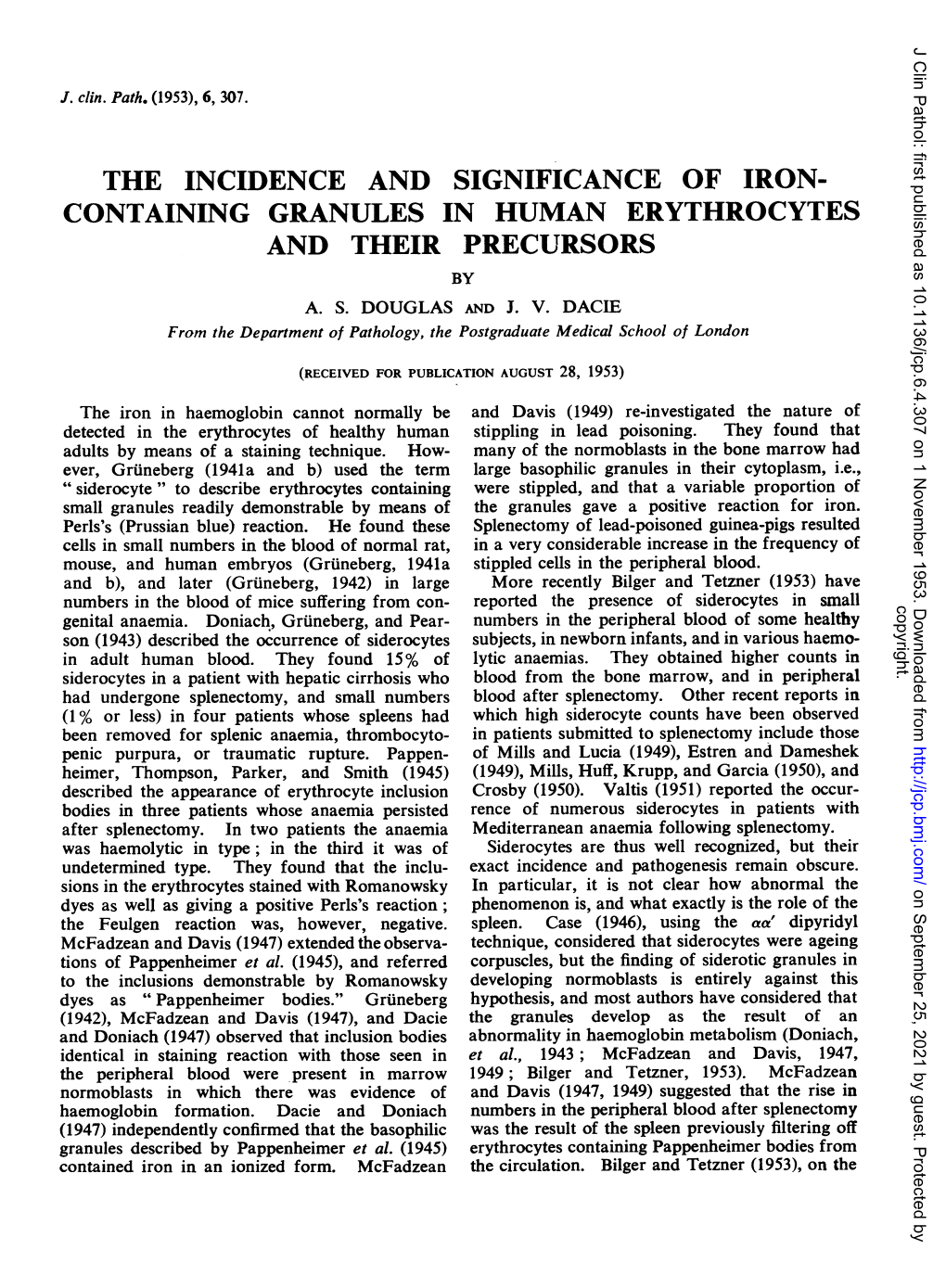 Containing Granules in Human Erythrocytes and Their Precursors by A