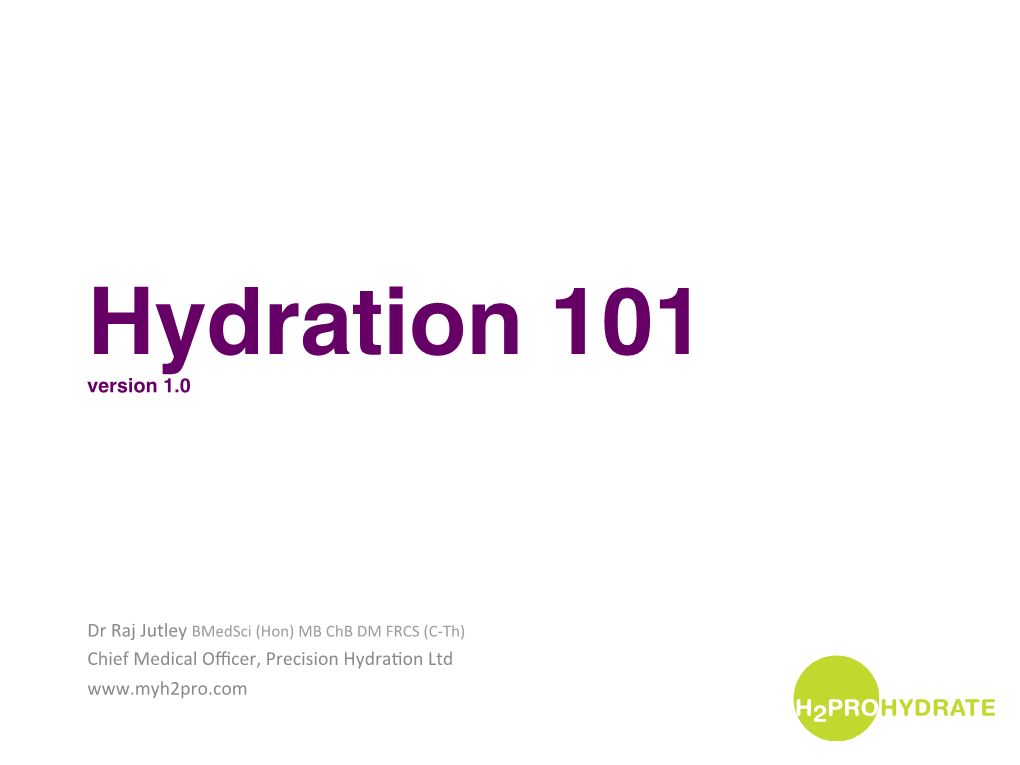 Hydration 101 Version 1.0