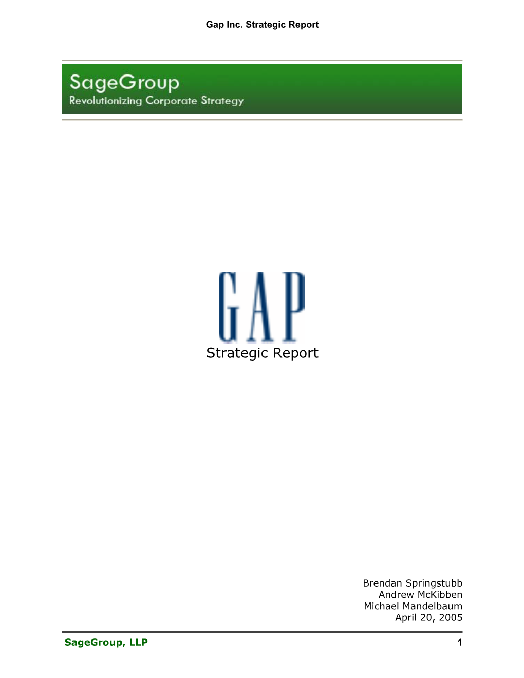 Gap Inc. Strategic Report