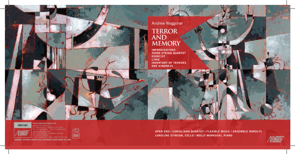 Terror and Memory Improvisations Third String Quartet Exorcist Livre Inventory of Terrors One Kindness