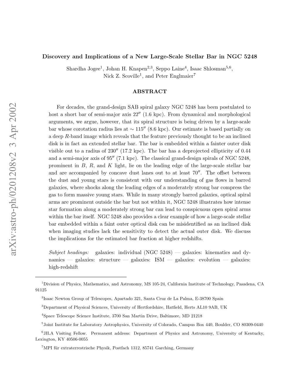 Discovery and Implications of a New Large-Scale Stellar Bar in NGC 5248