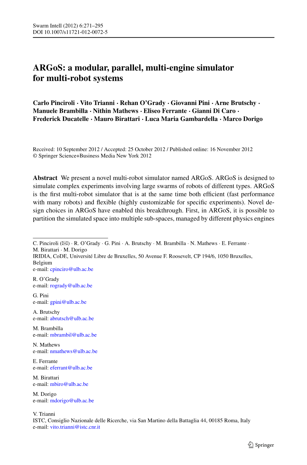 A Modular, Parallel, Multi-Engine Simulator for Multi-Robot Systems