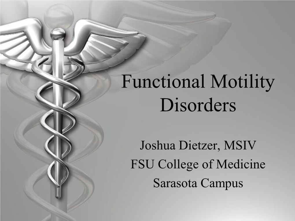 Functional Motility Disorders