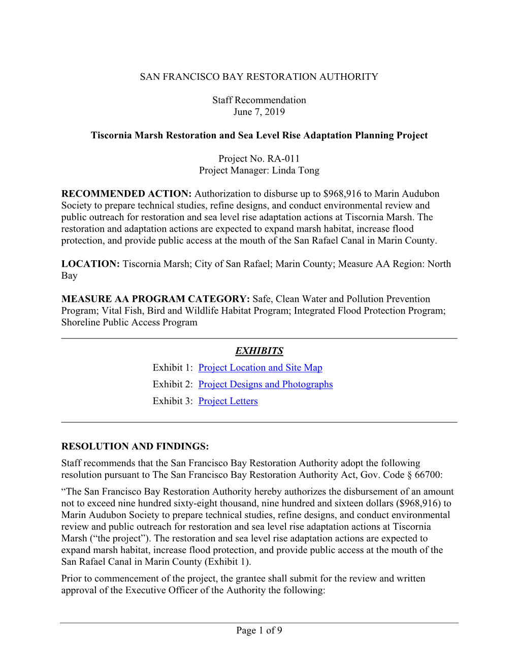 Tiscornia Marsh Restoration and Sea Level Rise Adaptation Planning Project