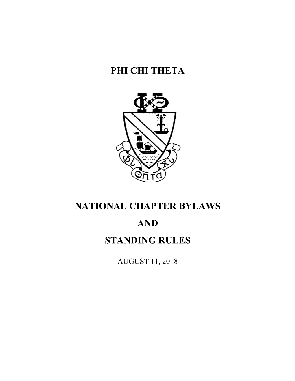 Phi Chi Theta National Chapter Bylaws and Standing Rules