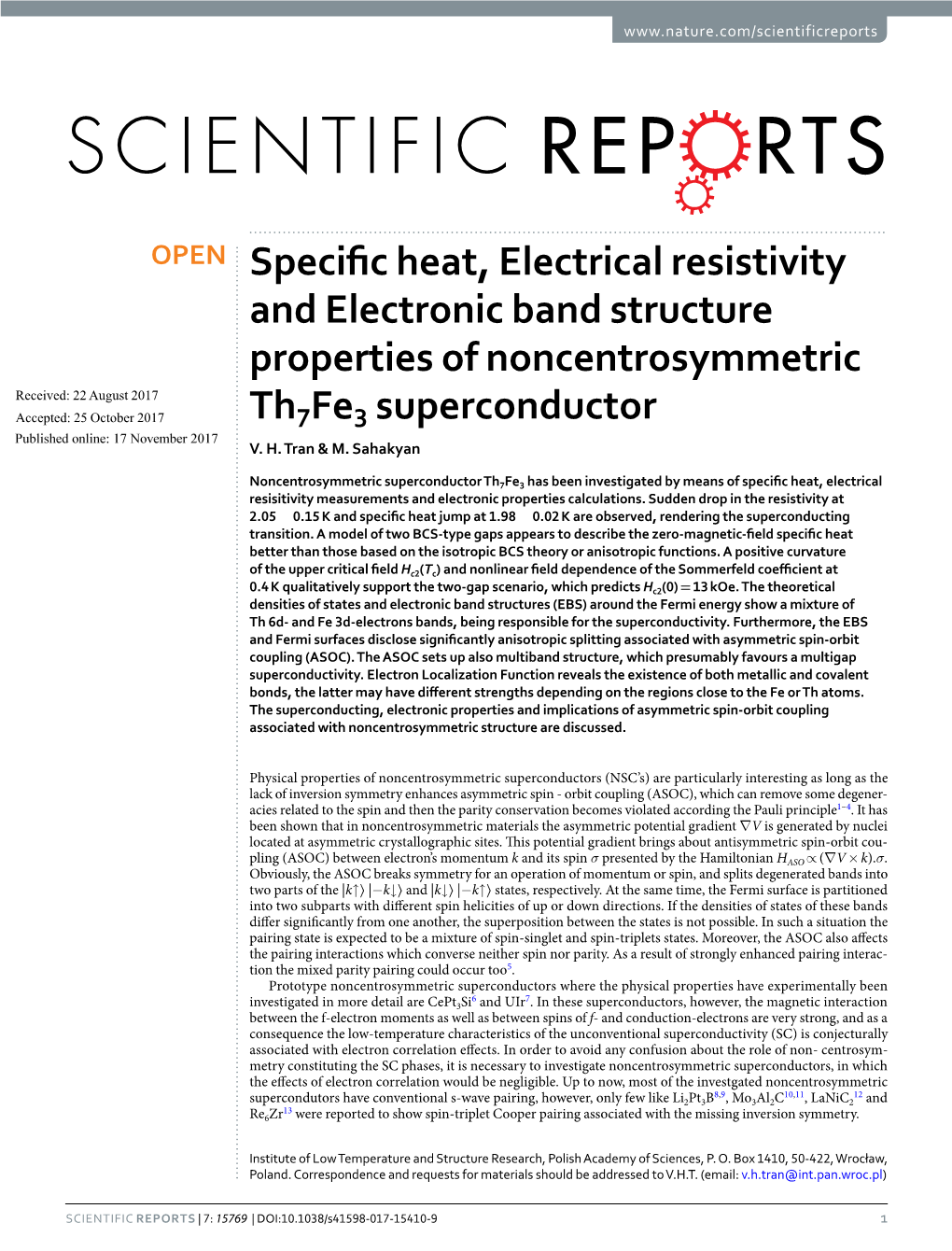 Specific Heat, Electrical Resistivity and Electronic Band Structure Properties