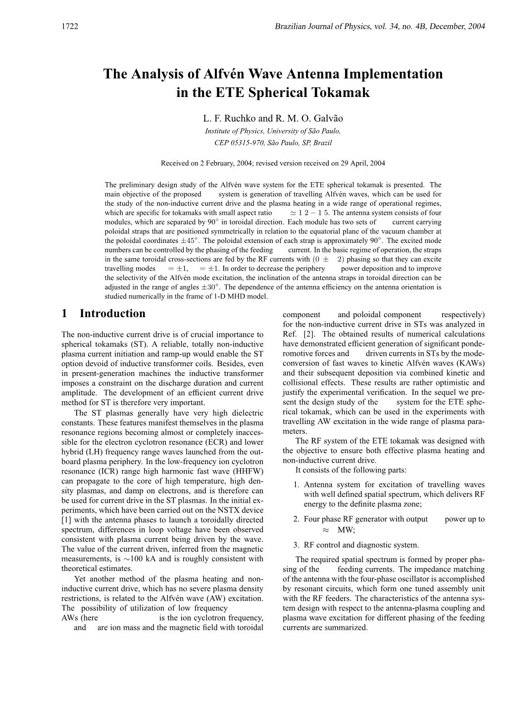 The Analysis of Alfvén Wave Antenna Implementation in the ETE Spherical Tokamak