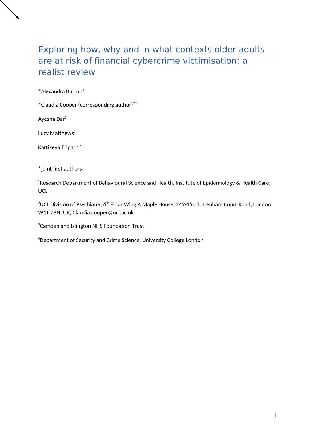 Exploring How, Why and in What Contexts Older Adults Are at Risk of Financial Cybercrime Victimisation: a Realist Review