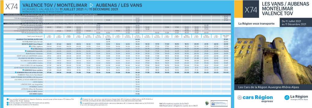 Horaires Ligne 74