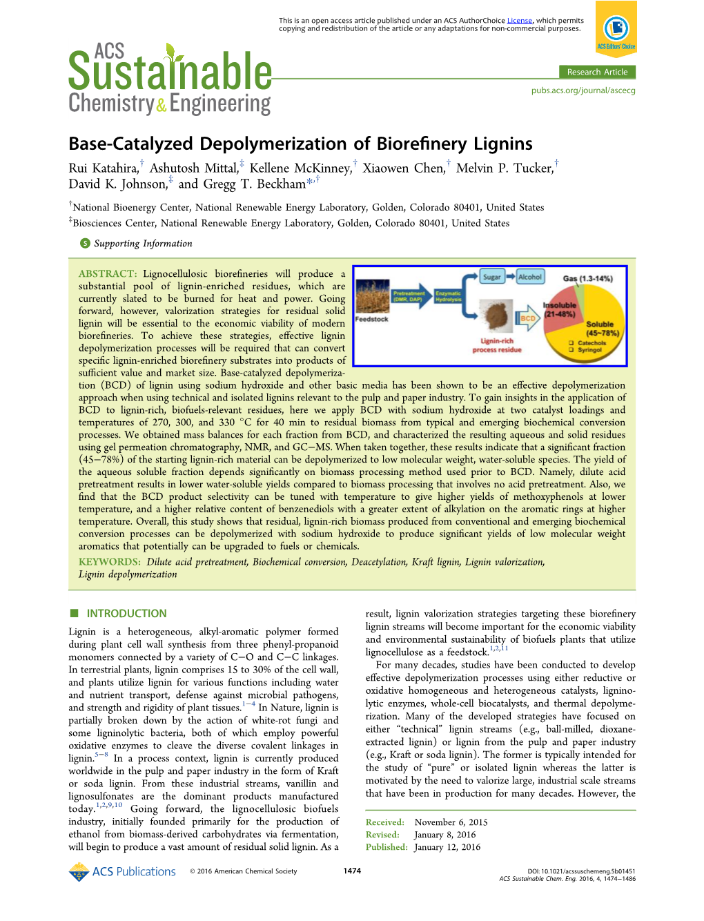 Base-Catalyzed Depolymerization of Biorefinery Lignins