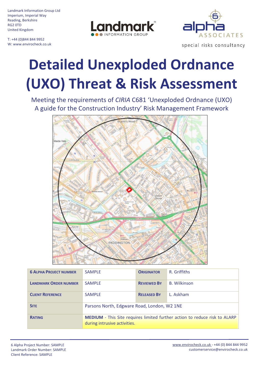 Detailed Unexploded Ordnance (UXO) Threat & Risk Assessment