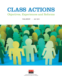 CLASS ACTIONS Objectives, Experiences and Reforms