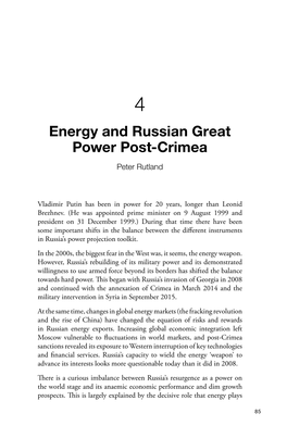 4. Energy and Russian Great Power Post-Crimea