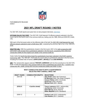 2021 Nfl Draft Round 1 Notes