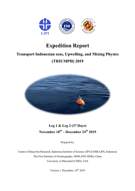 Expedition Report Transport Indonesian Seas, Upwelling, and Mixing Physics (TRIUMPH) 2019
