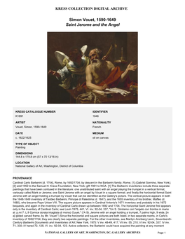 Summary for Saint Jerome and the Angel