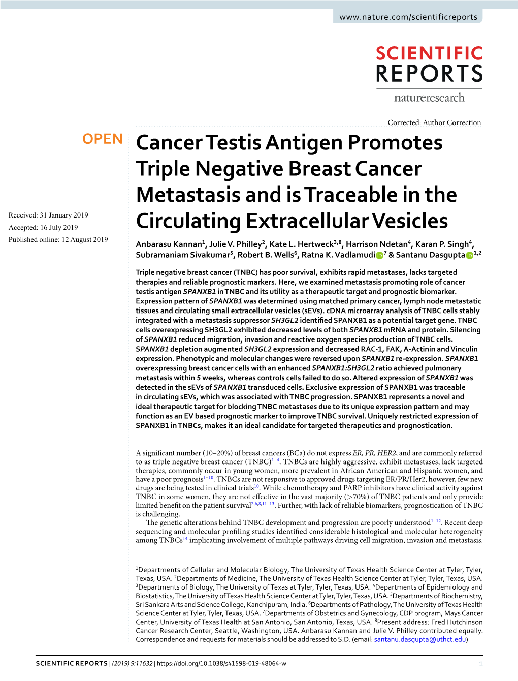 Cancer Testis Antigen Promotes Triple Negative Breast Cancer