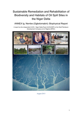 Sustainable Remediation and Rehabilitation of Biodiversity and Habitats of Oil Spill Sites in the Niger Delta ANNEX Ig