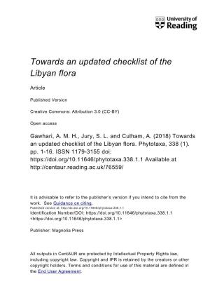 Towards an Updated Checklist of the Libyan Flora