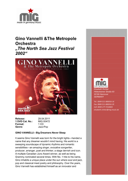 Gino Vannelli &The Metropole Orchestra „The North Sea Jazz