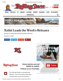 Xzibit Leads the Week's Releases | Rolling Stone