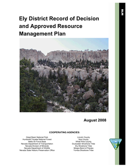 Ely District Record of Decision and Approved Resource Management Plan