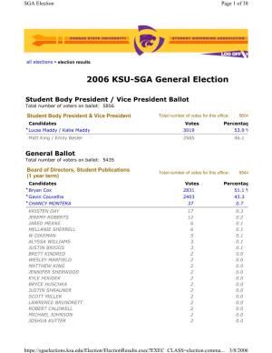 2006 KSU-SGA General Election