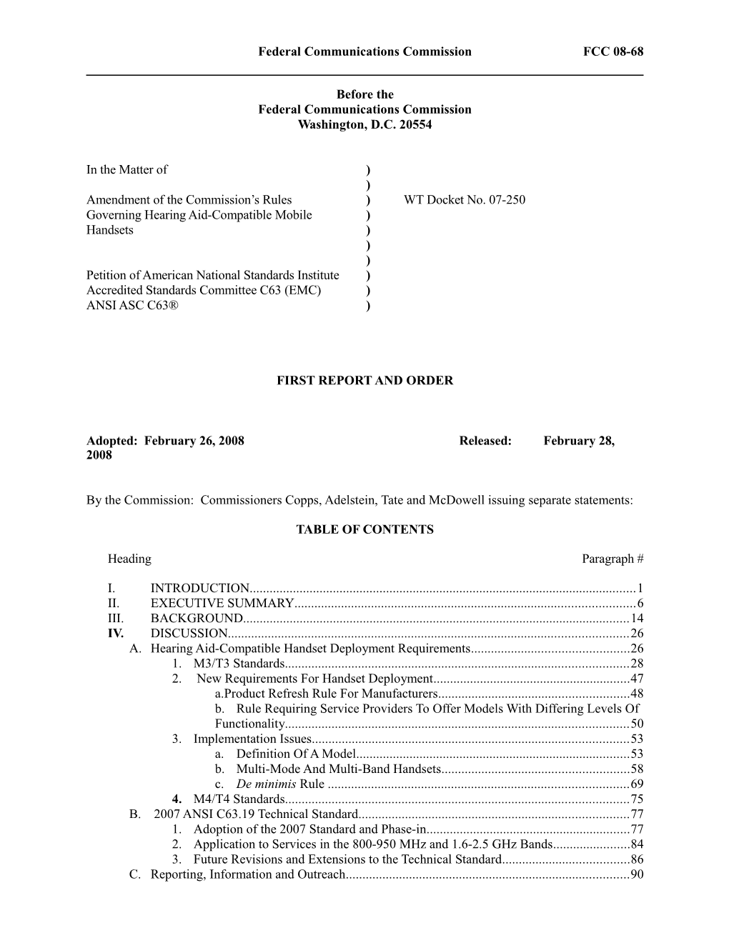 Federal Communications Commission FCC 08-68