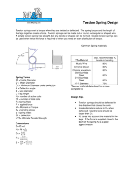 Torsion Spring Design