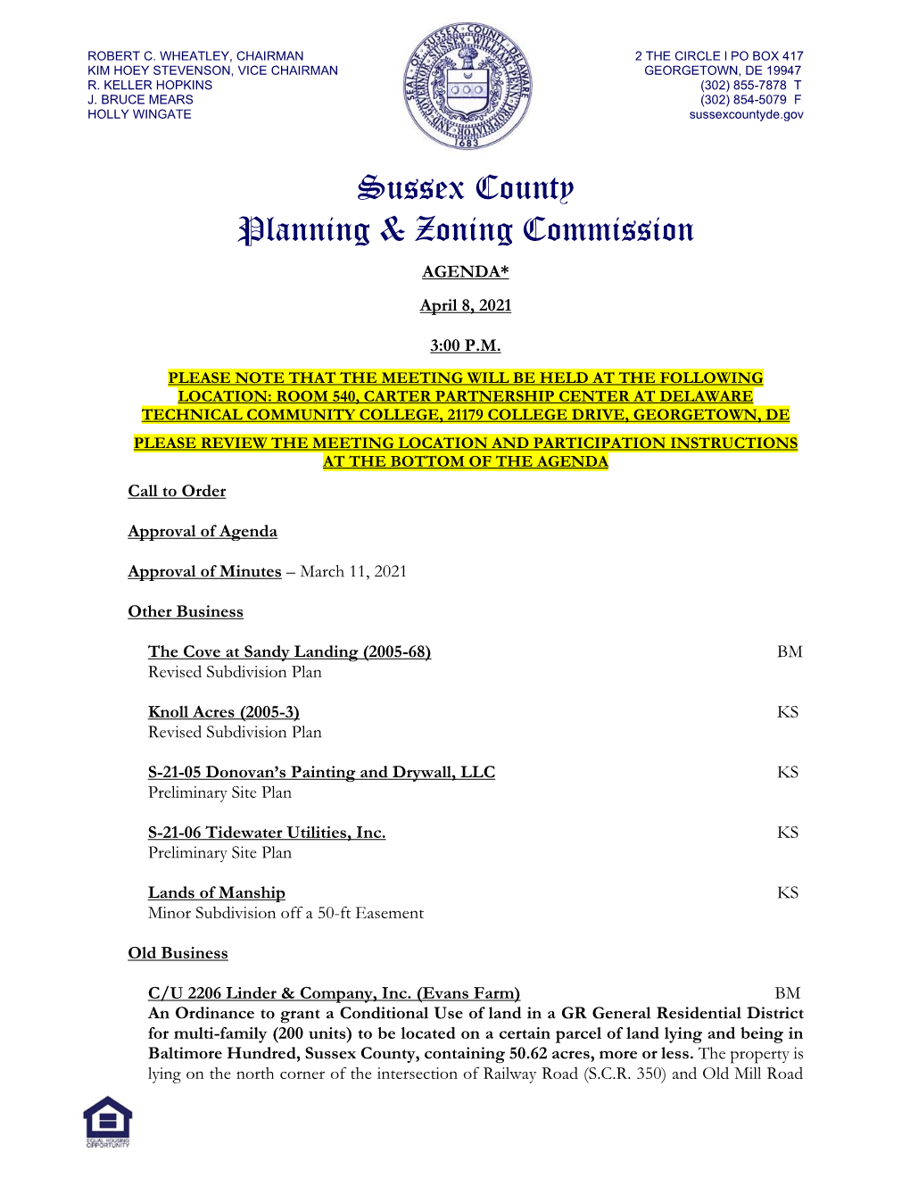 Sussex County Planning & Zoning Commission
