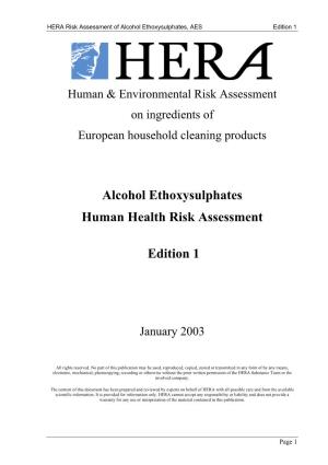 Human Health Risk Assessment