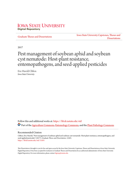 Pest Management of Soybean Aphid and Soybean Cyst Nematode: Host