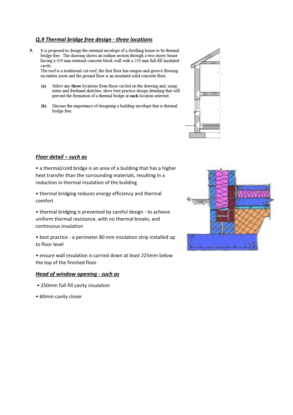 Q.9 Thermal Bridge Free Design - Three Locations