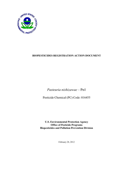Biopesticides Decision Document Pasteuria Nishizawae –