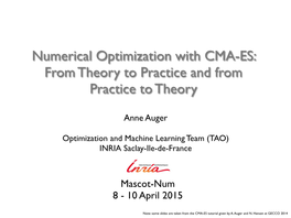 Numerical Optimization with CMA-ES: from Theory to Practice and from Practice to Theory