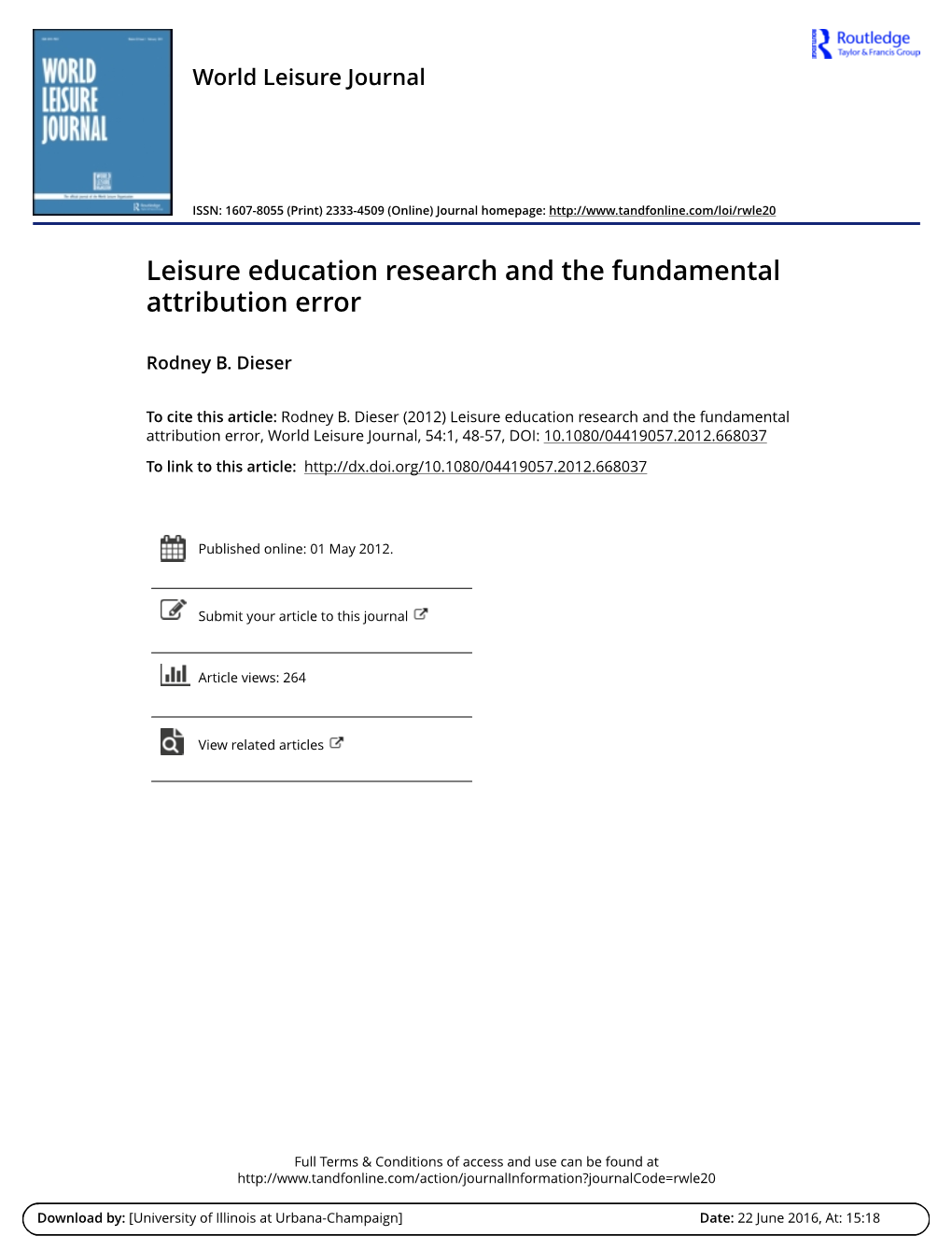 Leisure Education Research and the Fundamental Attribution Error