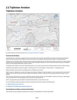 2.2 Tajikistan Aviation Tajikistan Aviation