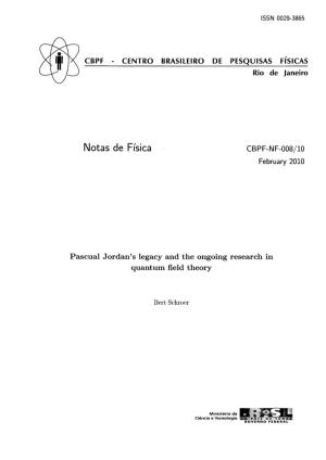 Notas De Física CBPF-NF-008/10 February 2010