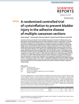 A Randomized Controlled Trial of Cystoinflation to Prevent Bladder