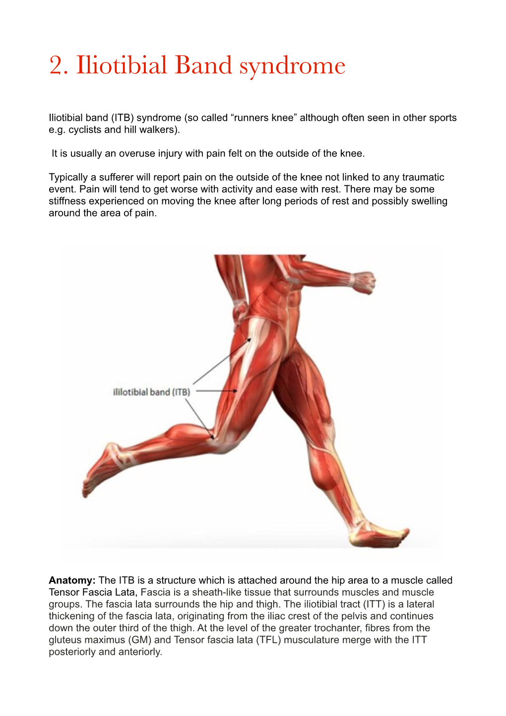 2. Iliotibial Band Syndrome