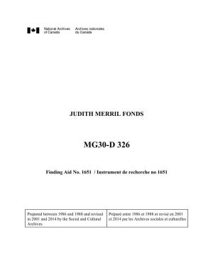 Judith Merril Fonds Mg30-D